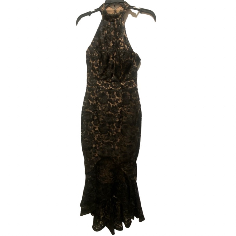 Formal Black Mermaid Lace Dress